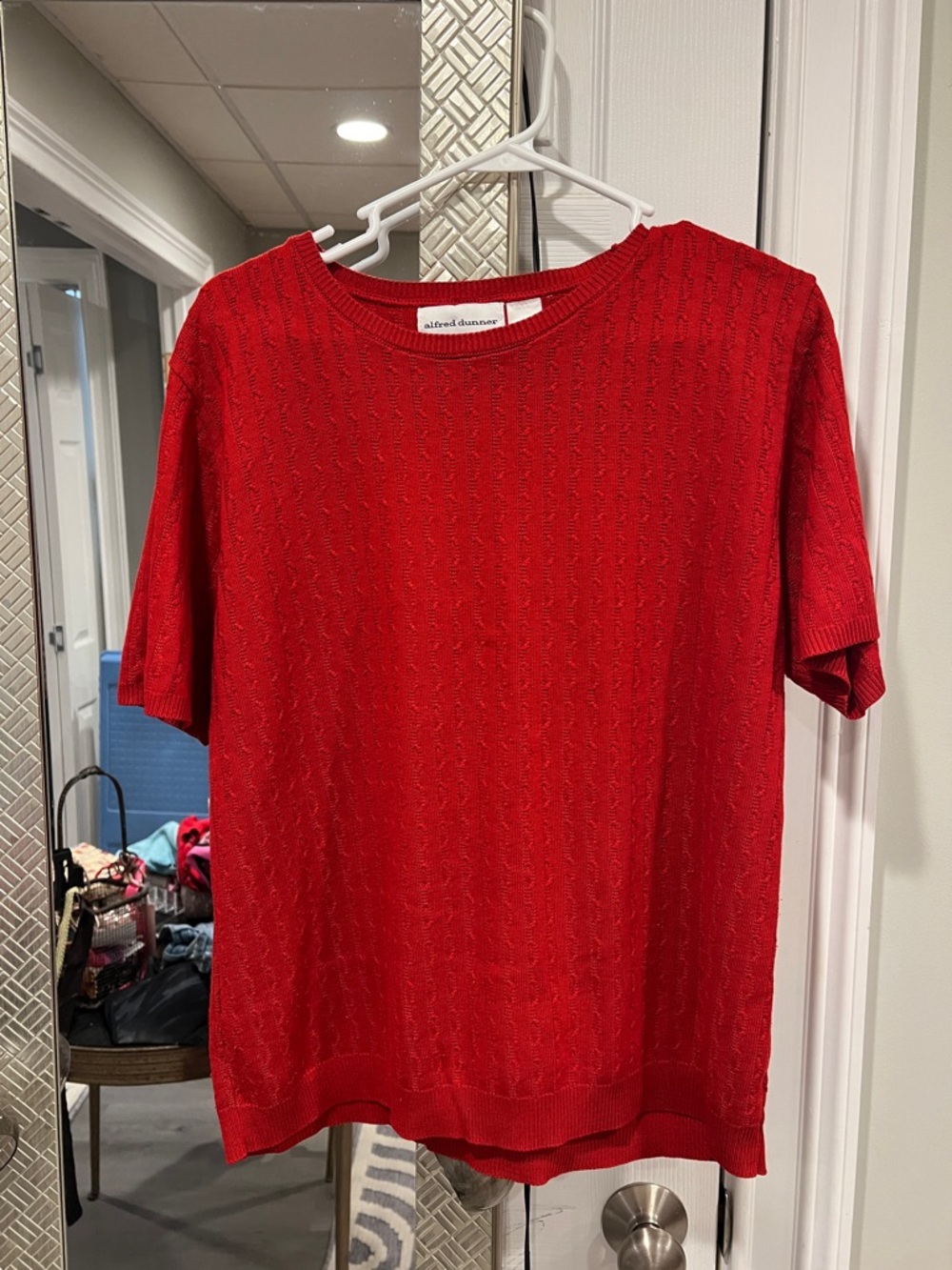 Alfred Dunner Red Short-Sleeve Crewneck Women's Top